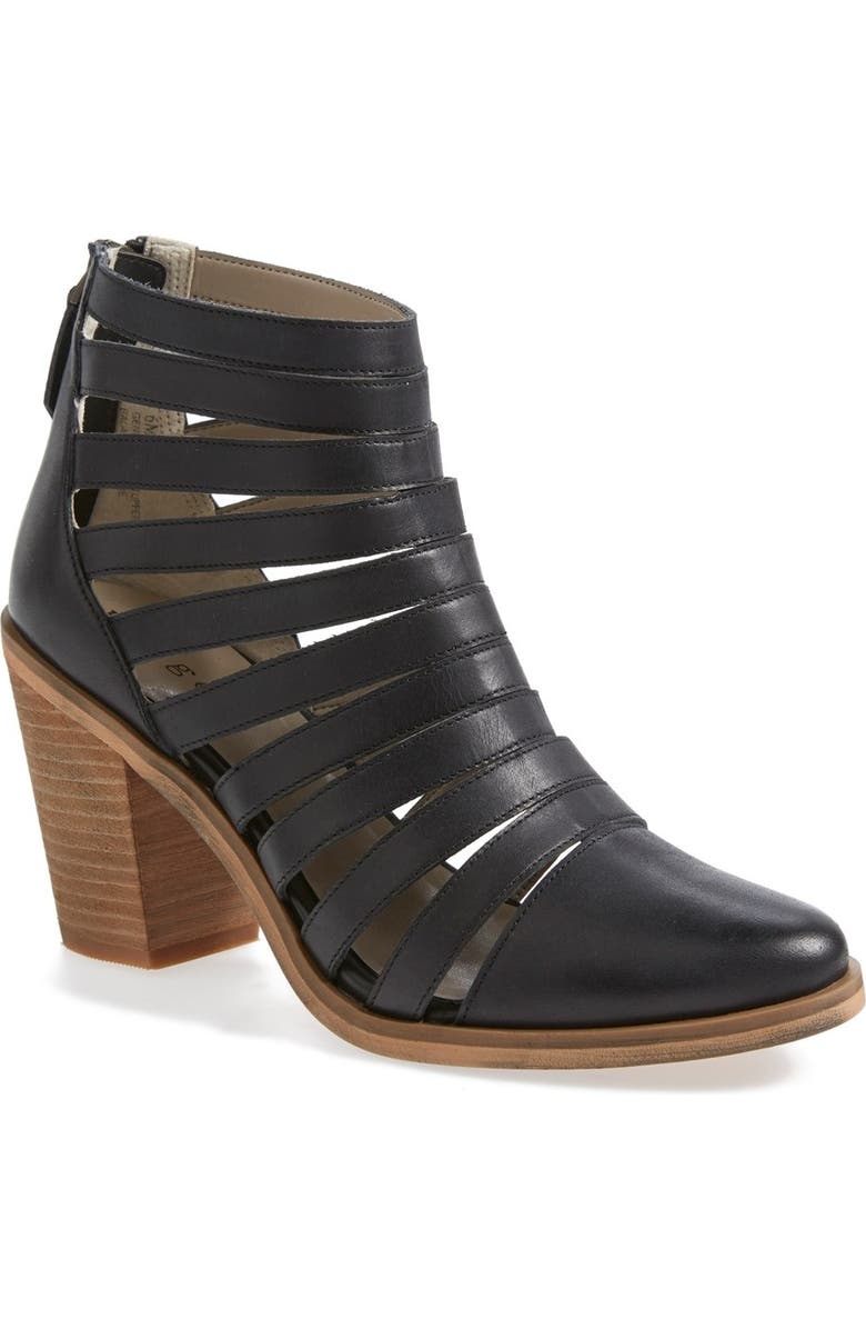 Hinge 'Dresden' Caged Leather Bootie, Main, color,