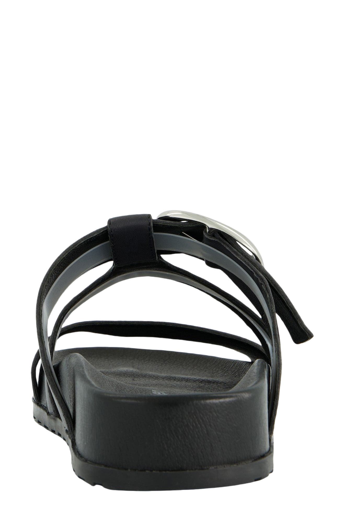 Paul Green Diego Platform Slide Sandal, Alternate, color, Black Soft Leather