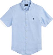Polo Ralph Lauren Piece Dye Linen Short Sleeve Button-Down Shirt