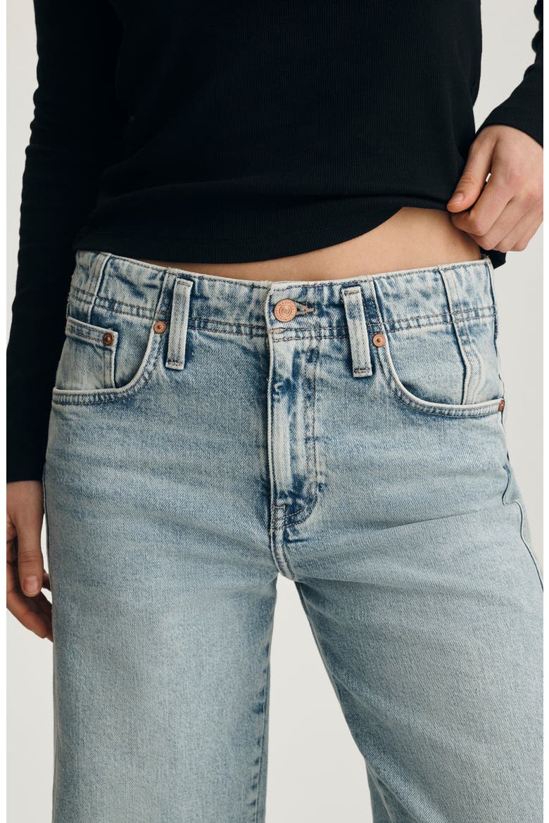Nica Twist Seam High Waist Barrel Jeans, Alternate, color, LIGHT USED DENIM