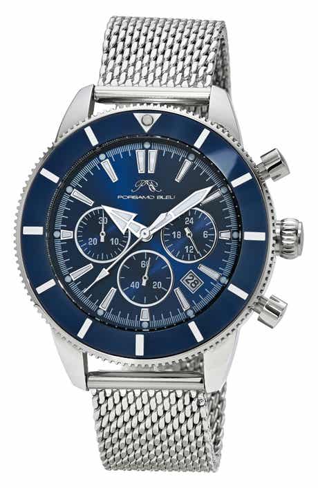 Brandon Chronograph Mesh Strap Watch, 44mm