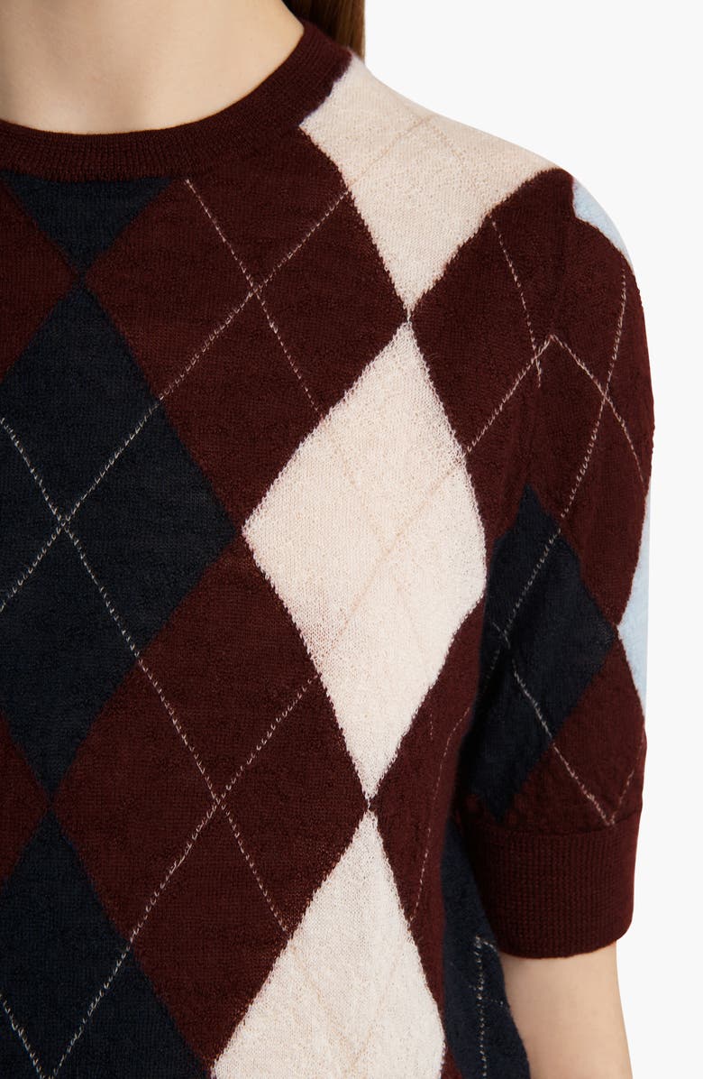 Khaite Anders Argyle Cashmere & Mohair Sweater, Alternate, color, Merlot Multi