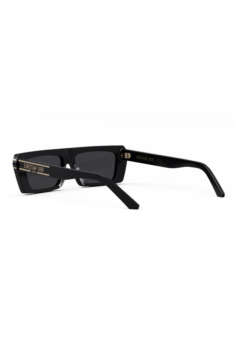 Signature 54mm Rectangular Sunglasses, Alternate, color, SHINY BLACK / SMOKE