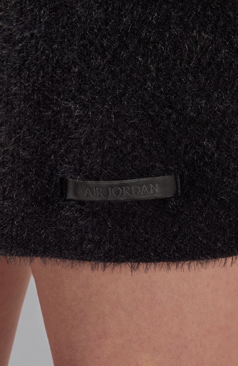 Jordan Air Drawstring Waist Sweater Skirt, Alternate, color, Black/ Dark Smoke Grey/ Black