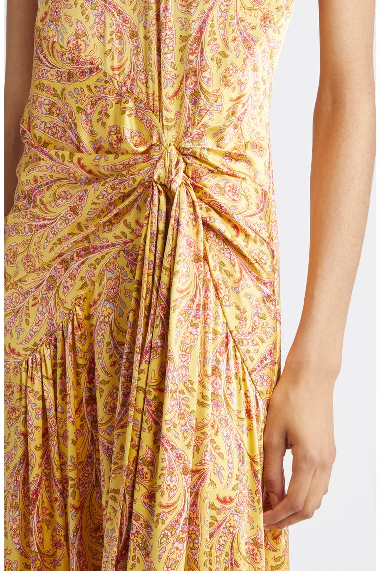 Teresa Charming Paisley Fringe Hem Maxi Dress, Alternate, color, LEMON GRASS MULTI