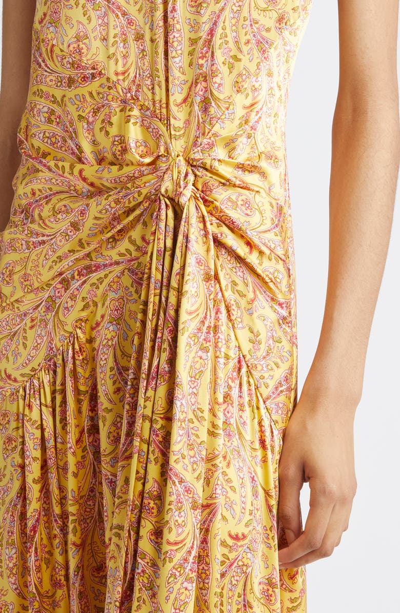 Cinq à Sept Teresa Charming Paisley Fringe Hem Maxi Dress, Alternate, color, Lemon Grass Multi