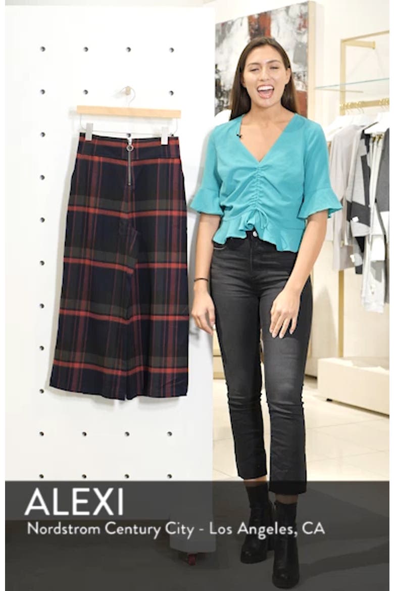 High Rise Plaid Crop Pants video