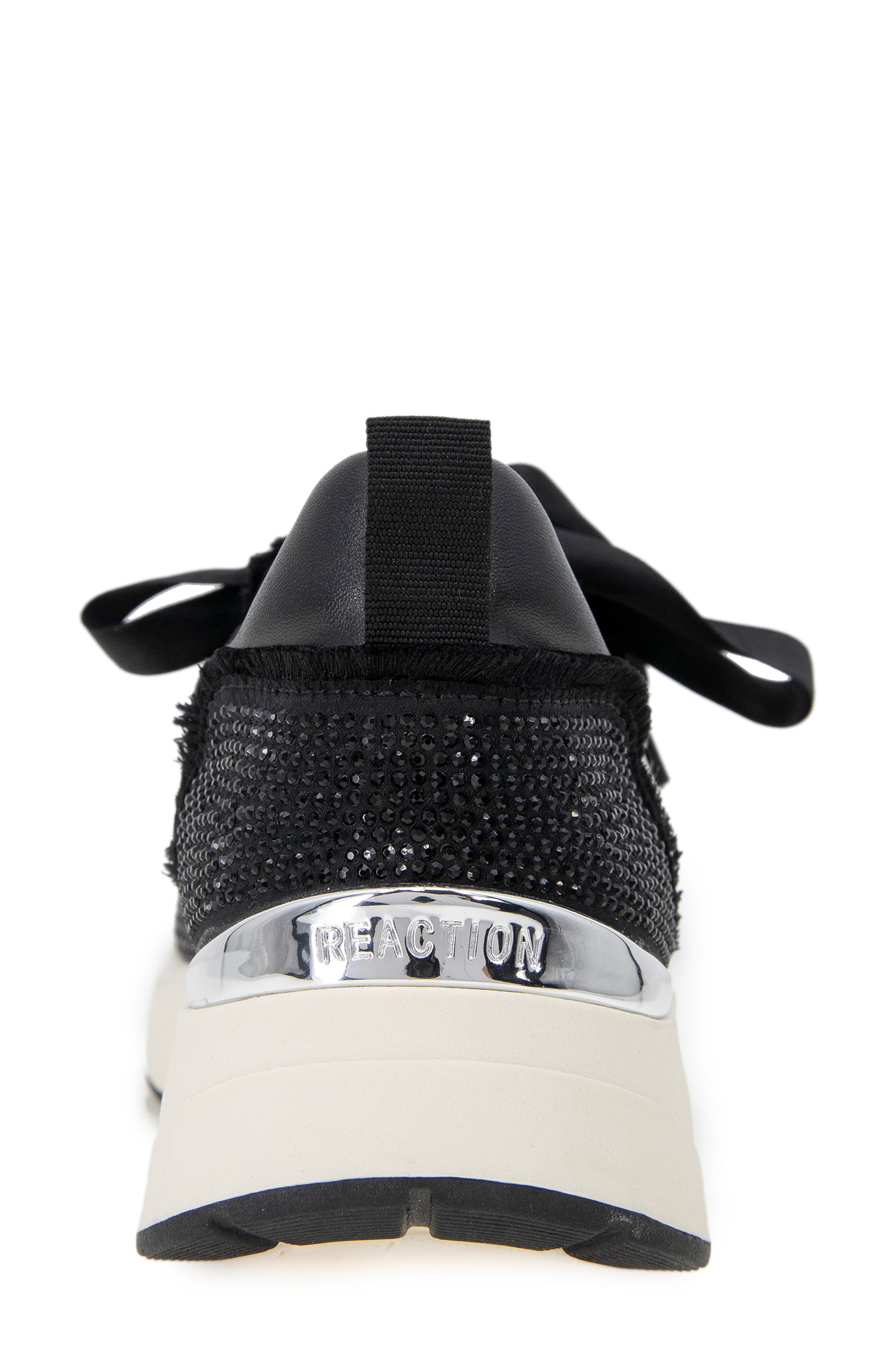 Reaction Kenneth Cole Claire Rhinestone Embellished Sneaker, Alternate, color, Black