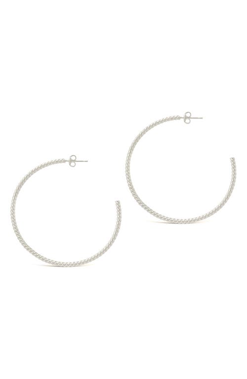 Sterling Forever Rope Twist Hoop Earrings In Metallic