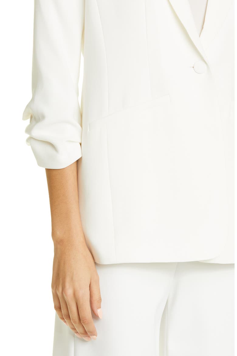 Khloe Ruched Sleeve Blazer, Alternate, color, IVORY