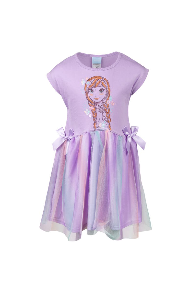 Disney Princess Anna Frozen Sleeveless Tulle Dress, Main, color, Purple