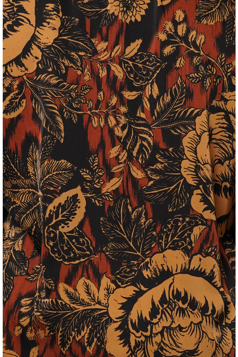 Tie Front Top, Alternate, color, MULTI BROWN