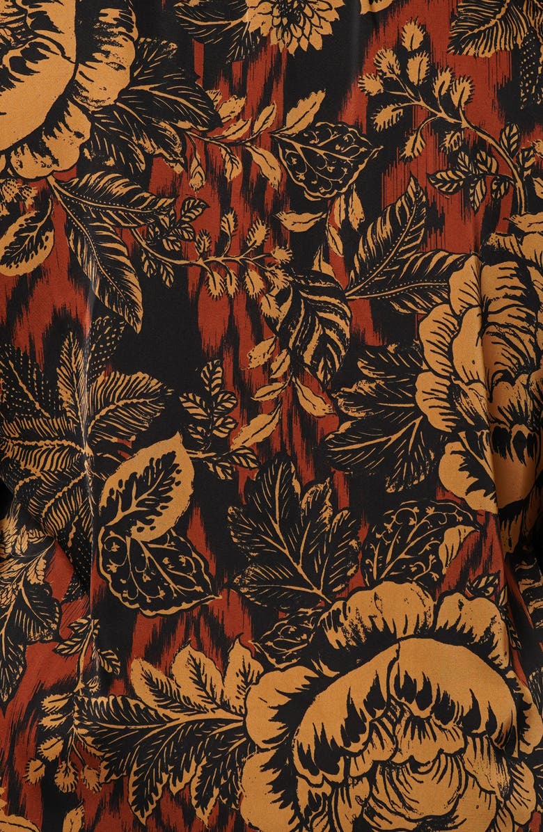 SUNNY LEIGH Tie Front Top, Alternate, color, Multi Brown