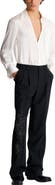 Balmain Pleated wool trousers with "Sand Effect" embroidery