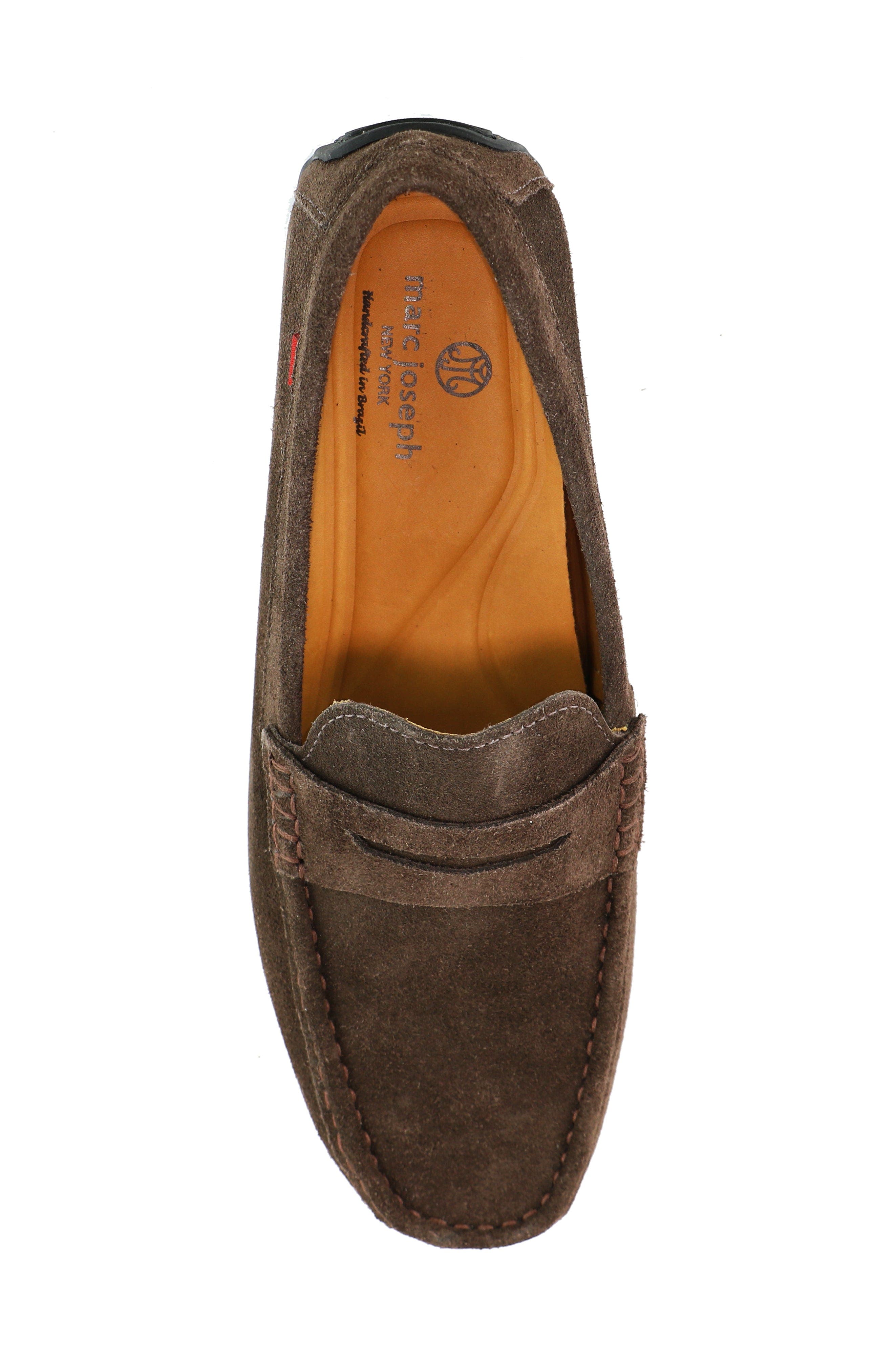 West Village Leather Slip on Penny Loafer, Alternate, color, Brown Suede