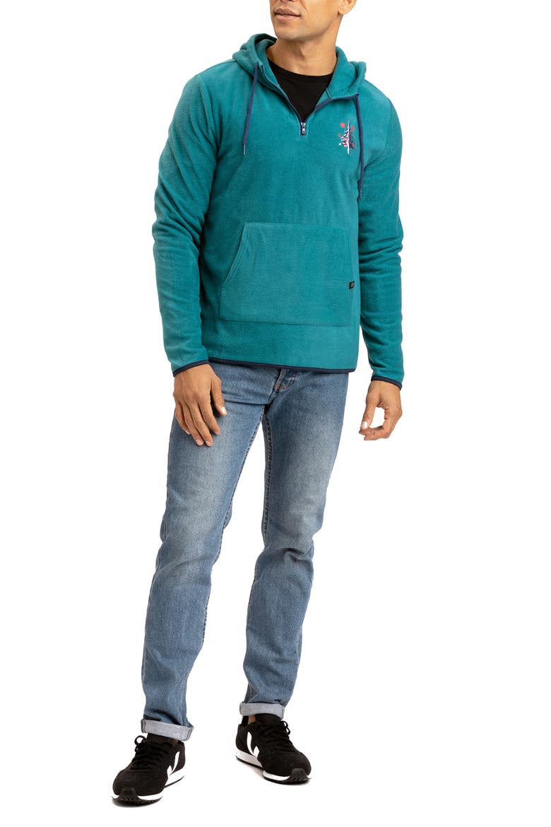Forest Fleece Half Zip Hoodie, Alternate, color, PARROTFISH