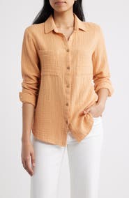 beachlunchlounge Micaela Cotton Button-Up Shirt