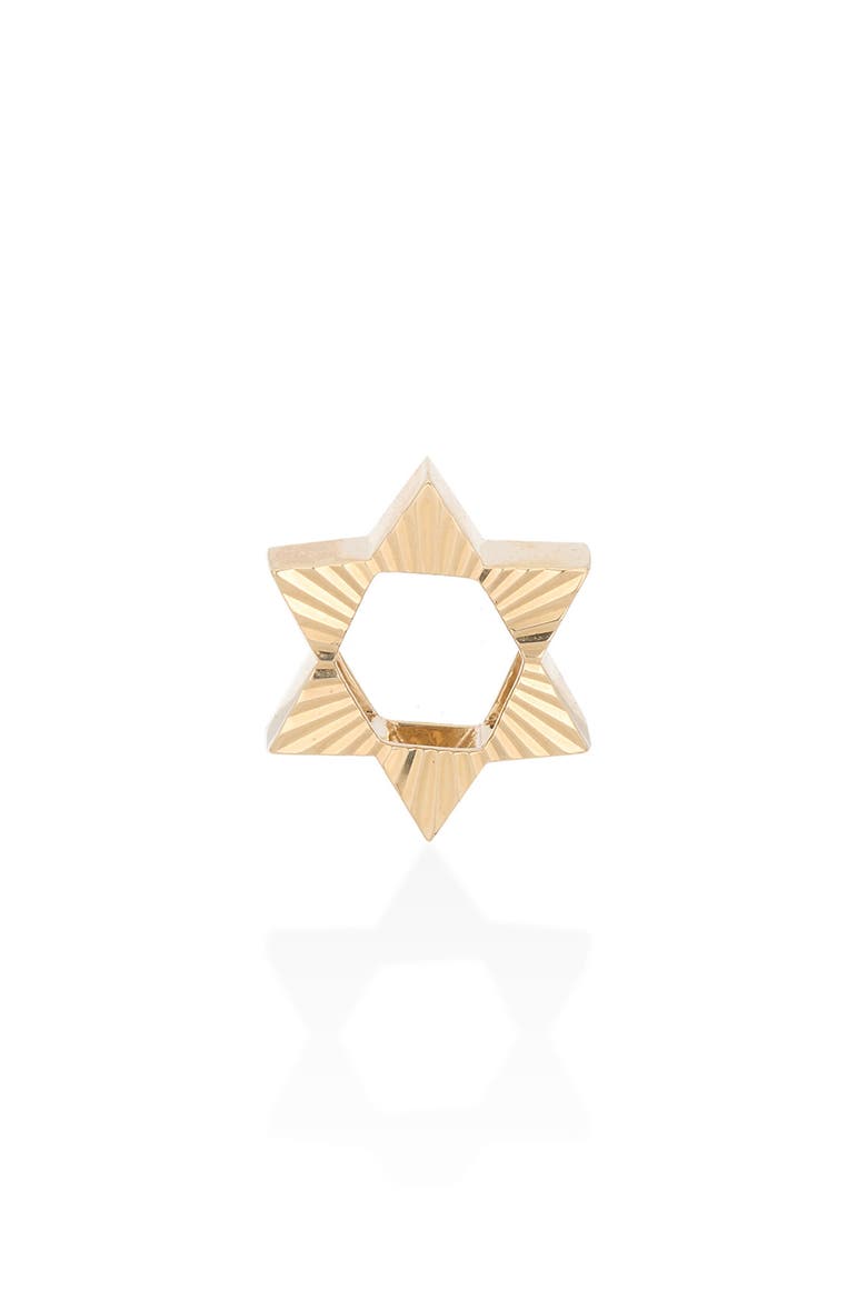 Star of David Charm, Alternate, color, YELLOW GOLD