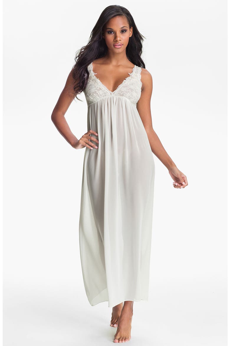 'Pearls & Lace' Nightgown, Main, color, IVORY