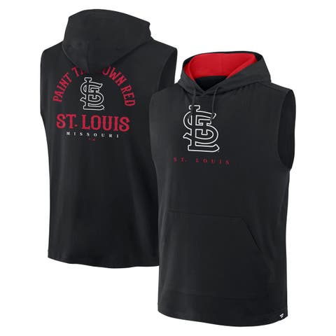 Men's Fanatics Black St. Louis Cardinals Fire Speed Sleeveless Pullover Hoodie