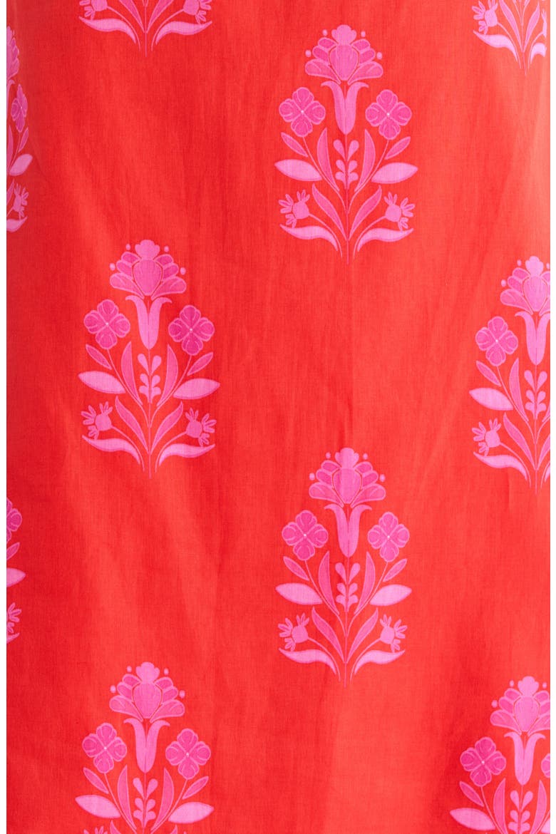Vermina Floral Print Cotton Shift Dress, Alternate, color, RED-FUCHSIA