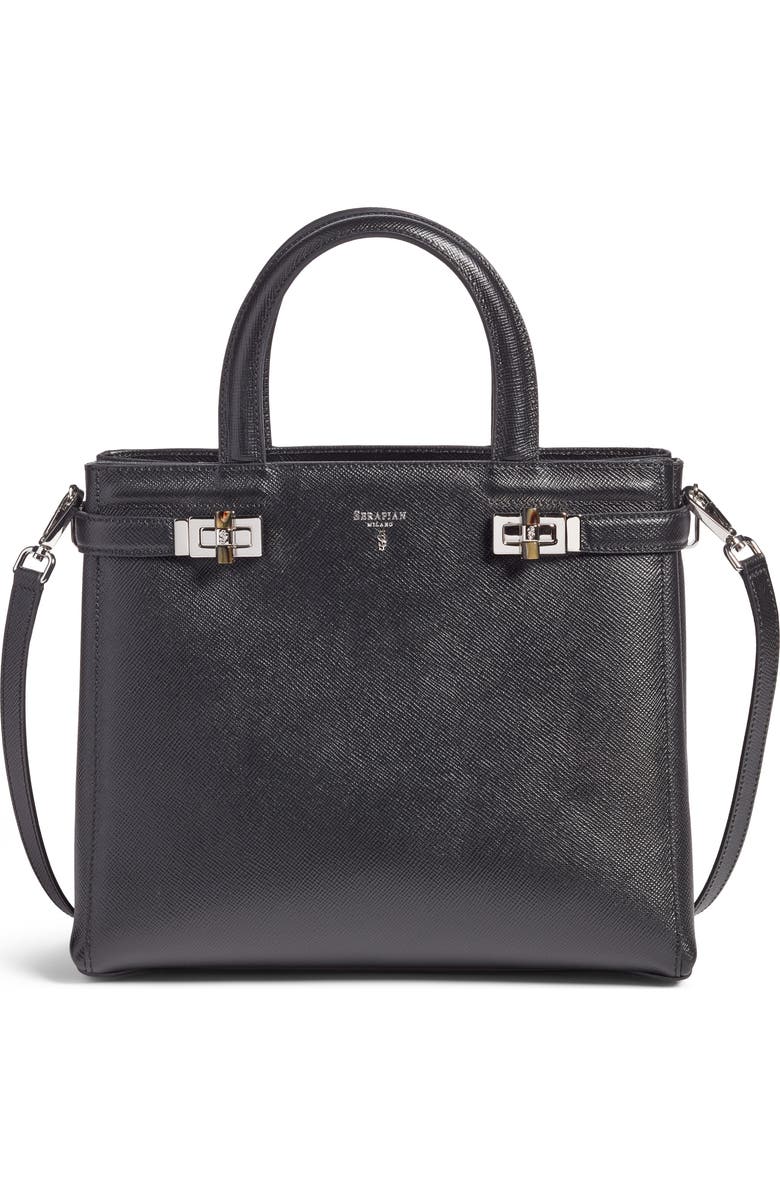 Serapian Milano Small Meline Evolution Leather Bag, Main, color,