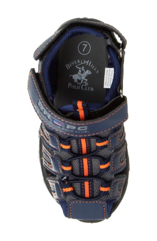 Josmo Kids' Beverly Hills Polo Club Sandal In Navy Orange