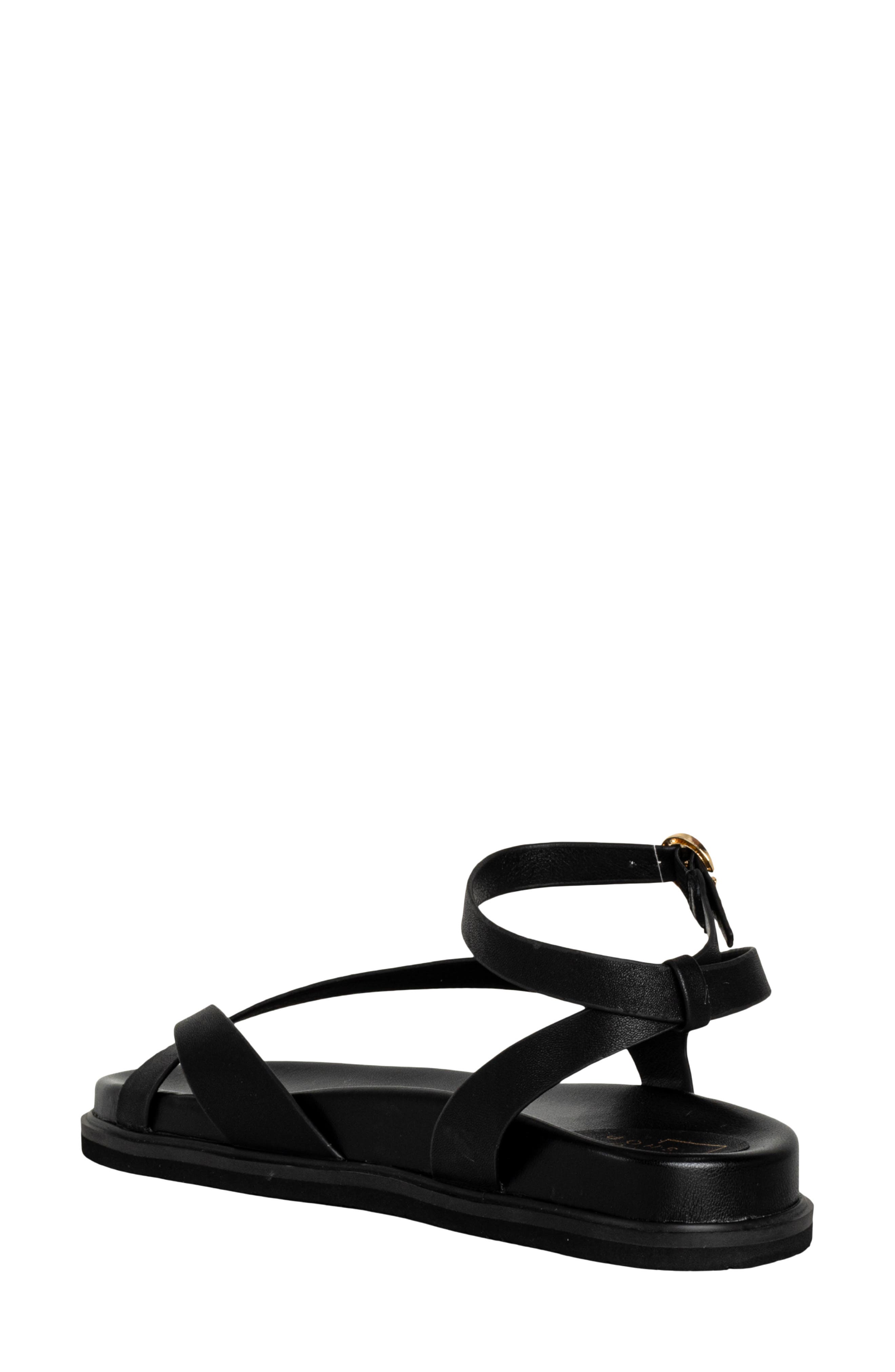 SHUSHOP Berry Ankle Strap Sandal, Alternate, color, Black