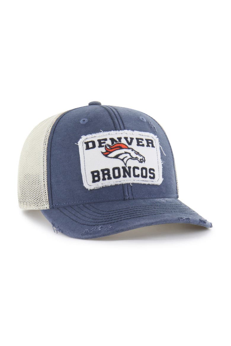 Men's '47 Navy Denver Broncos Egremont Well-Worn Adjustable Trucker Hat, Alternate, color, Navy