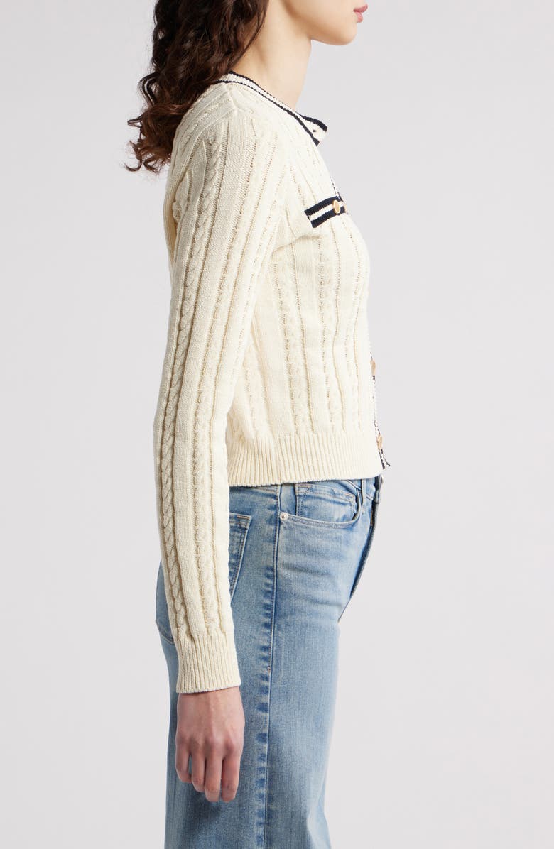 FRAME The Trimmed Cable Stitch Cardigan, Alternate, color, 