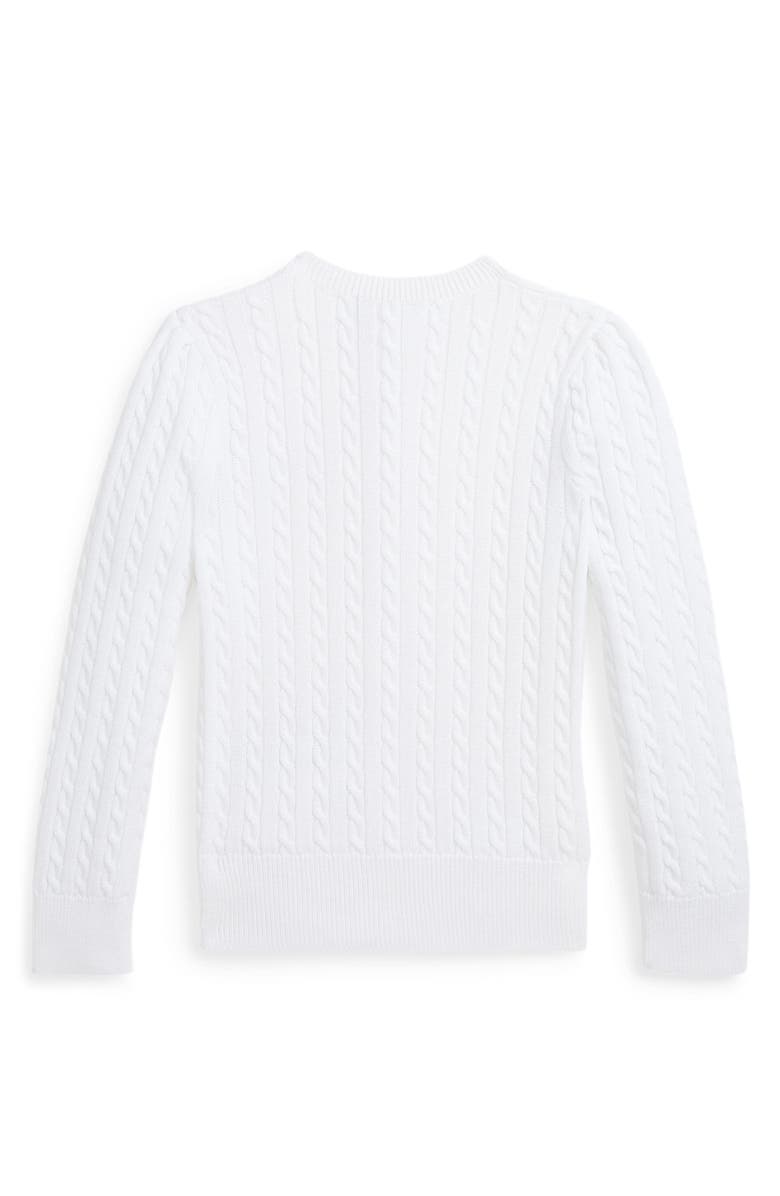 Polo Ralph Lauren Kids' Mini Cable Knit Cotton Sweater, Alternate, color, White
