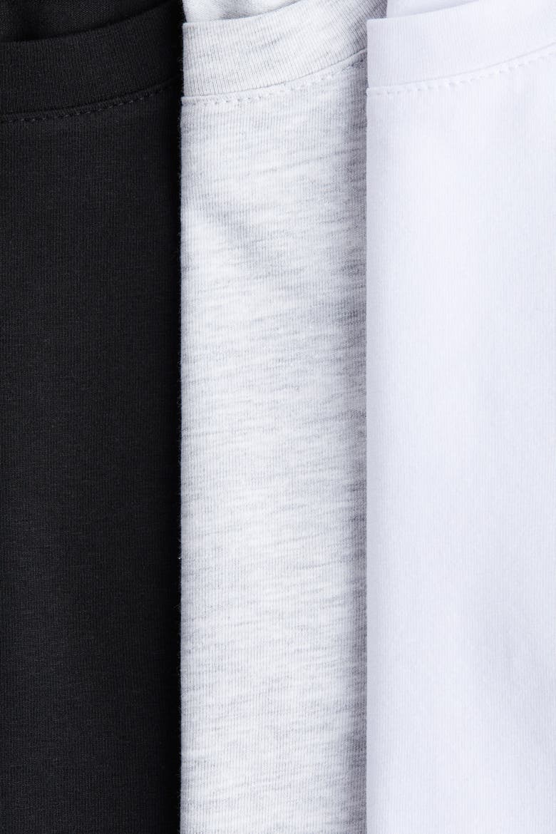 3-pack Cotton Tops, Alternate, color, Black/gray melange/white
