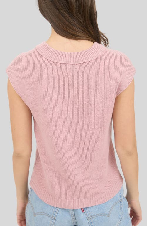 Blu Pepper Cap Sleeve Knit Top In Pink