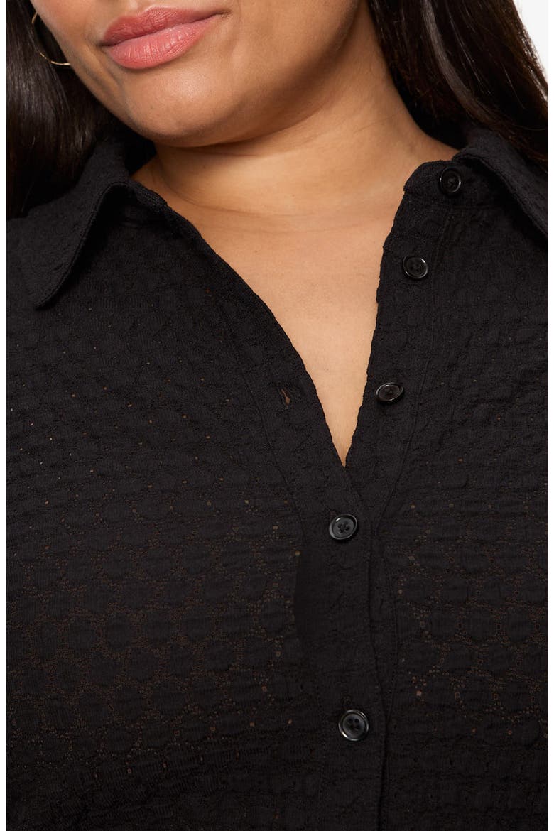 Dreamer Textured Bubble Knit Button-Up Shirt, Alternate, color, BLACK