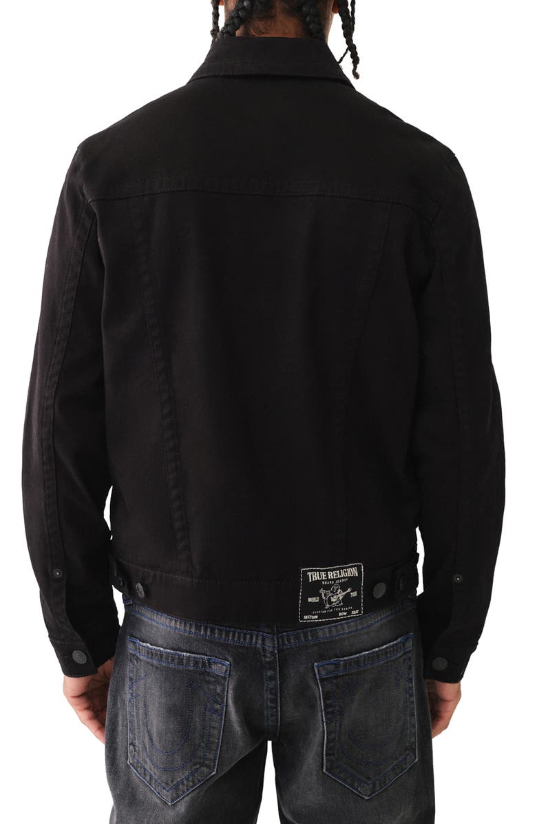 True Religion Brand Jeans Denim Trucker Jacket, Alternate, color, Body Rinse Black