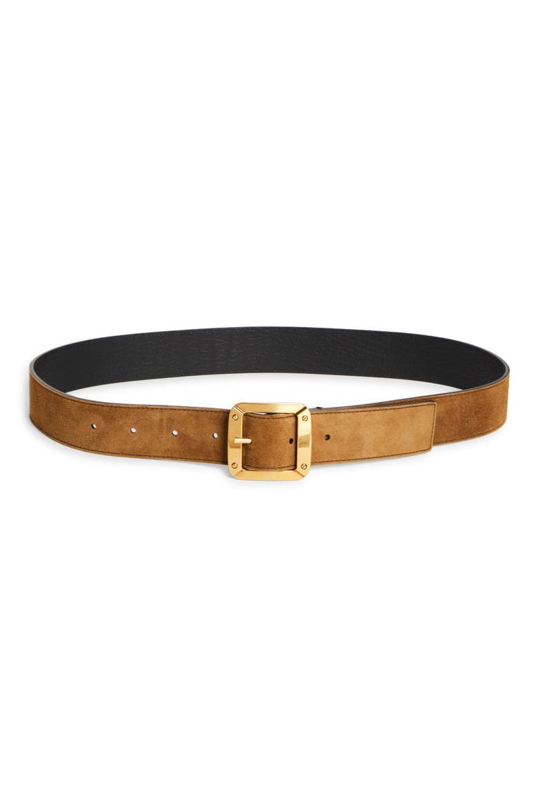 Reversible Suede & Leather Belt, Main, color, COGNAC BROWN/ BLACK