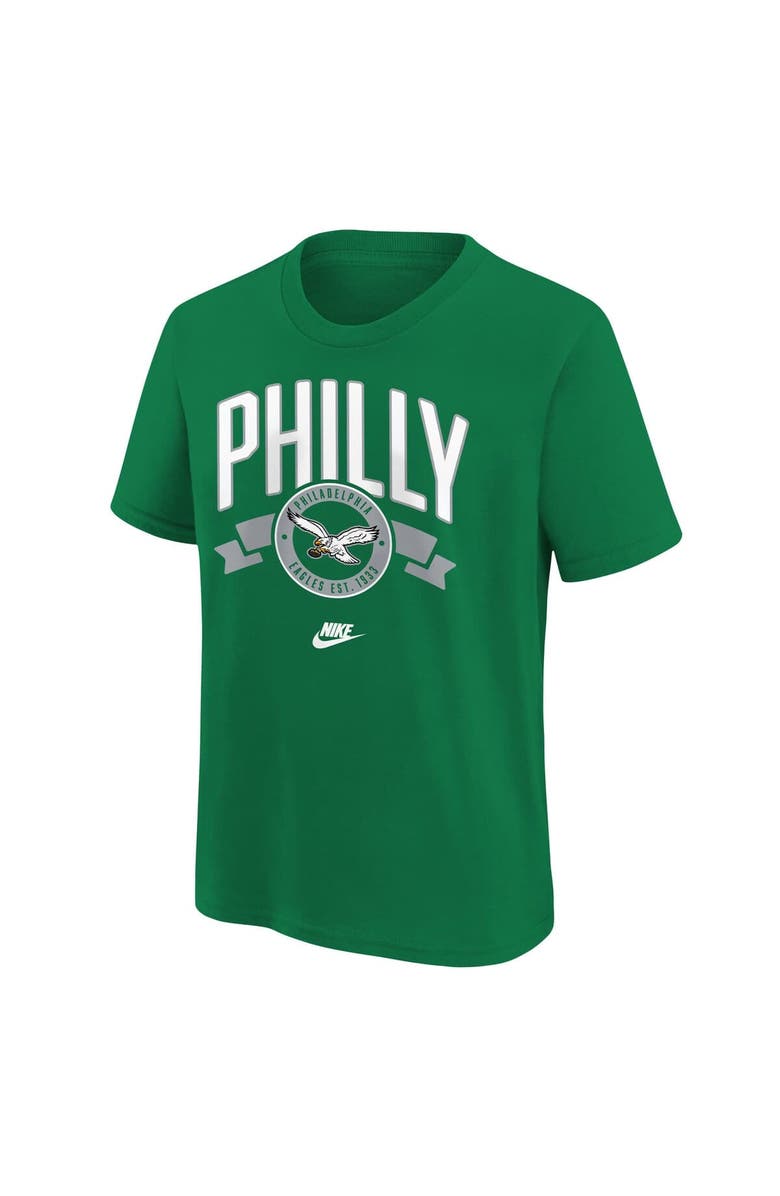Nike Youth Nike  Kelly Green Philadelphia Eagles Rewind Front & Back Essential T-Shirt, Alternate, color, Kelly Green