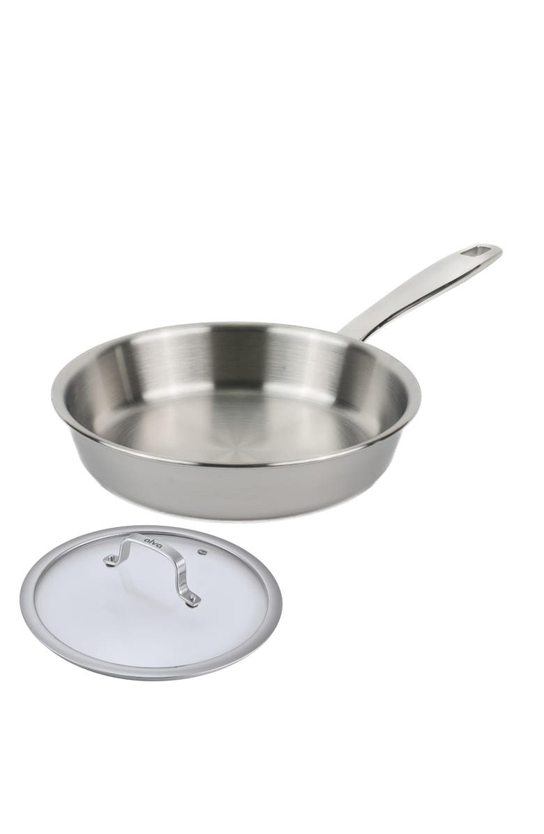 Alva Maestro 5-Ply Stainless Steel Frying Pan with Lid, Main, color, 8 Inch