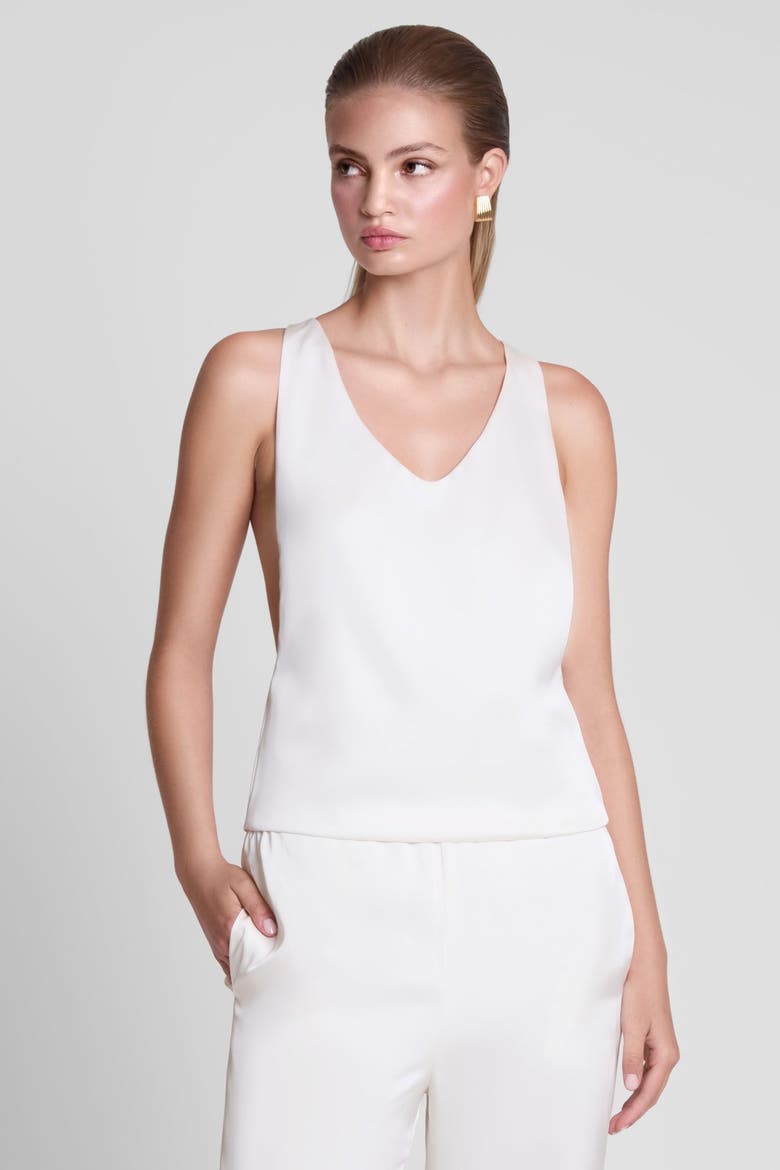 Suri Satin Racerback Top, Alternate, color, White