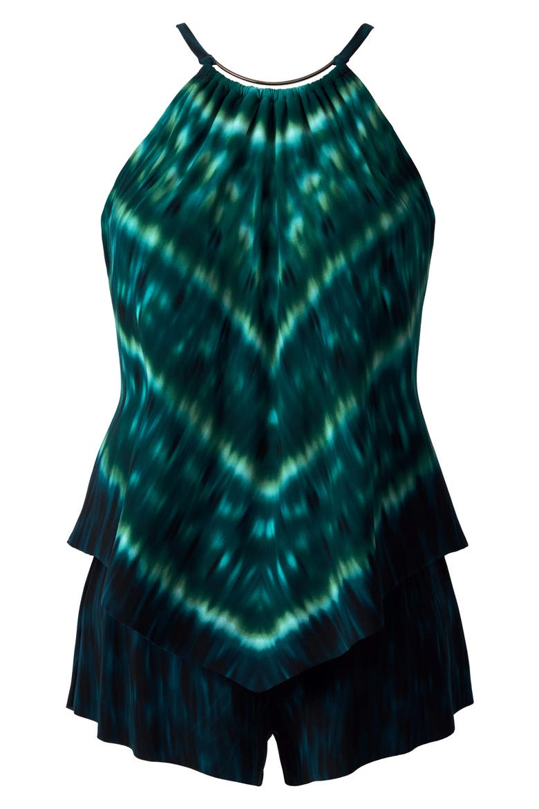 Carezza Goldie Underwire One-Piece Swimsuit, Alternate, color, BLACK/ GREEN/ TURQUOISE
