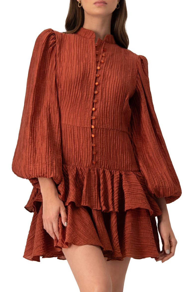 Layered Short Dress, Main, color, Chedron