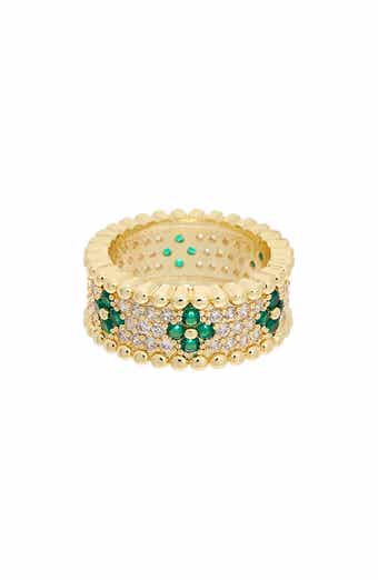 Juvell Floral Pavé Cubic Zirconia Band Ring