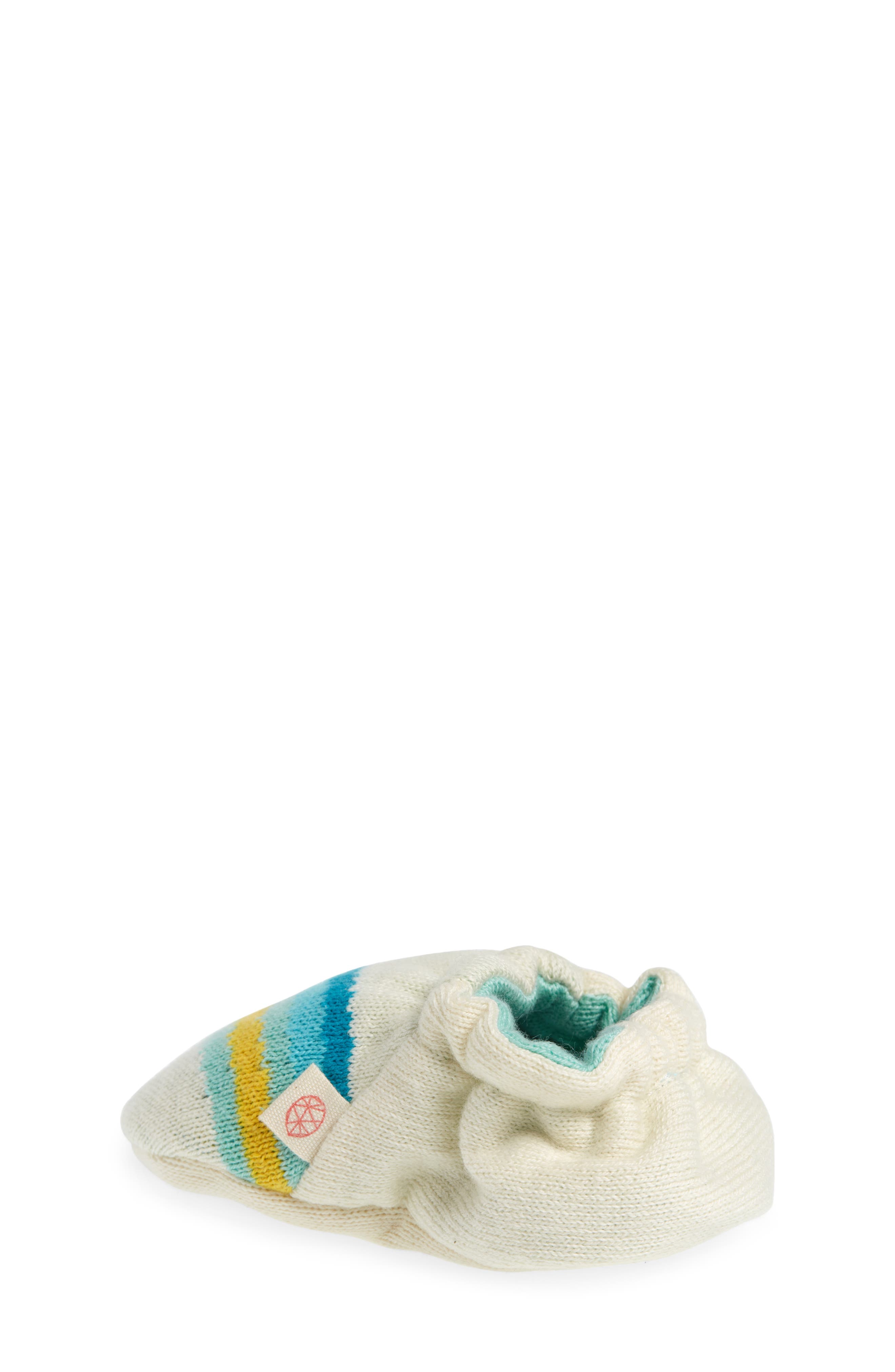Rainbow Knit Crib Shoe, Alternate, color, BLUE