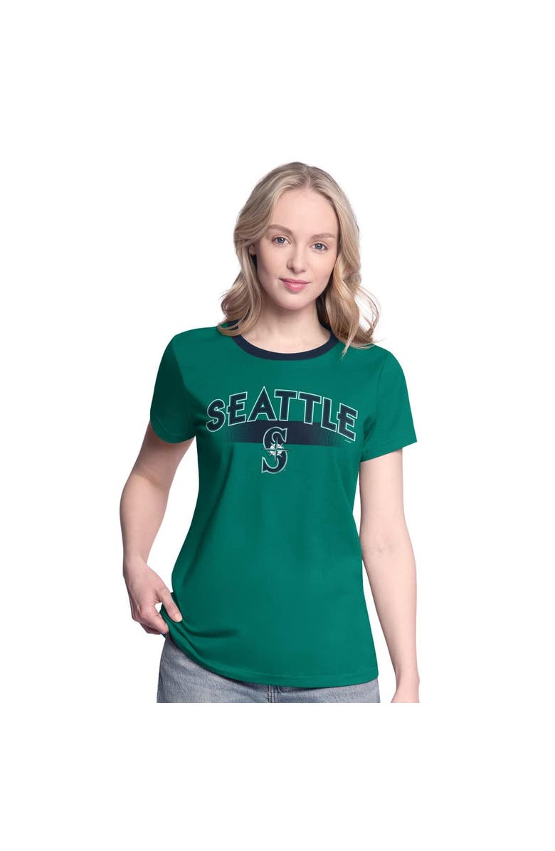 G-III 4HER BY CARL BANKS Women's G-III 4Her by Carl Banks  Green Seattle Mariners Pitch T-Shirt, Main, color, 