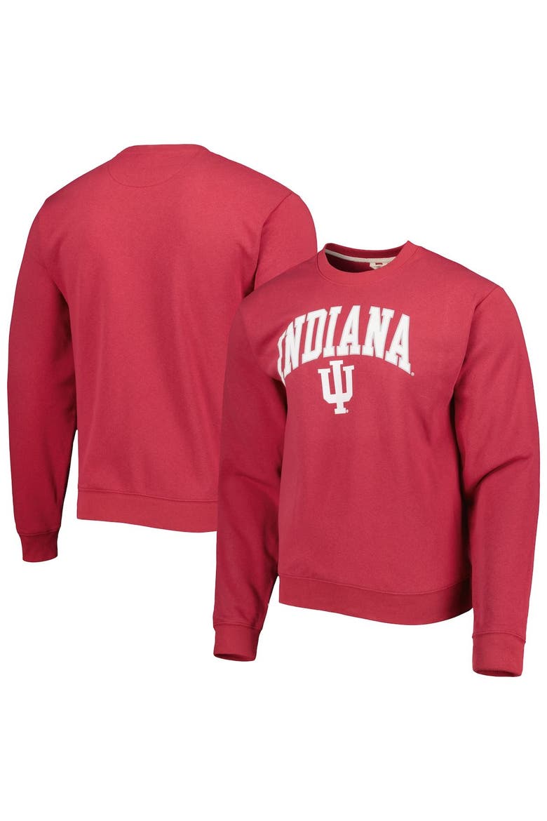 Men's League Collegiate Wear Crimson Indiana Hoosiers 1965 Arch Essential Lightweight Pullover Sweatshirt, Main, color, Crimson