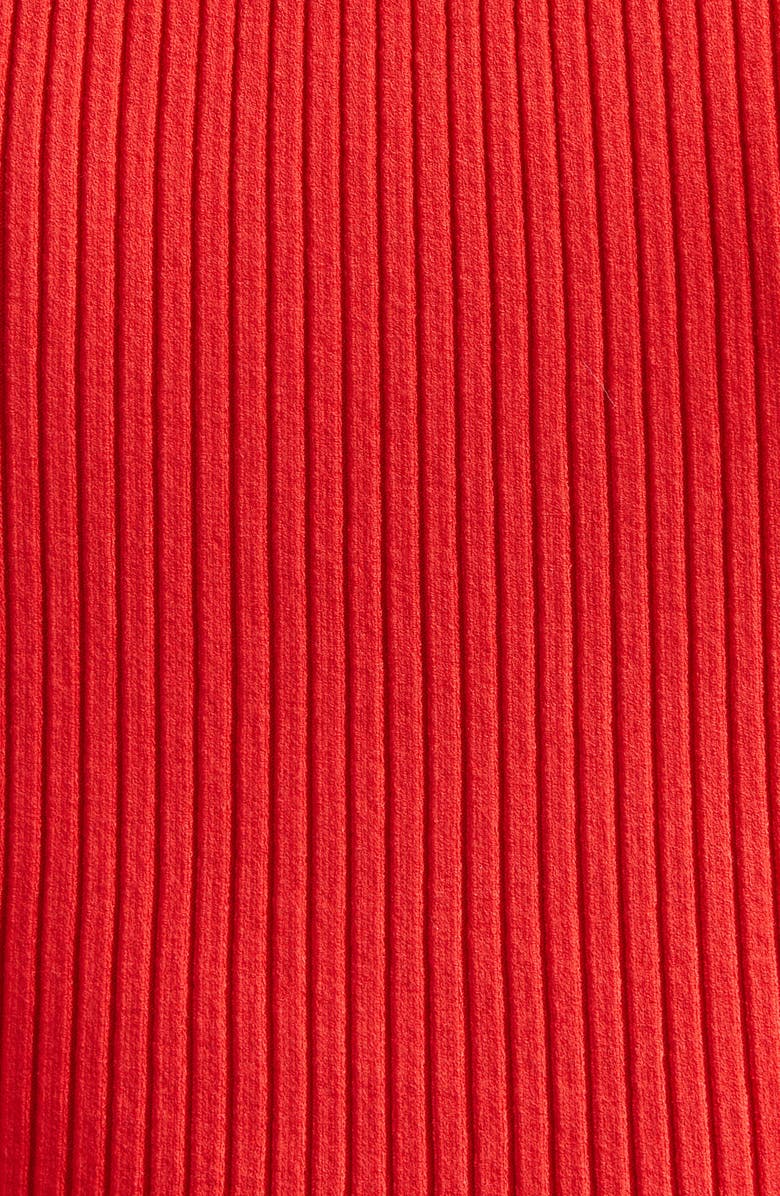 Courrèges Off the Shoulder Rib Top, Alternate, color, Poppy