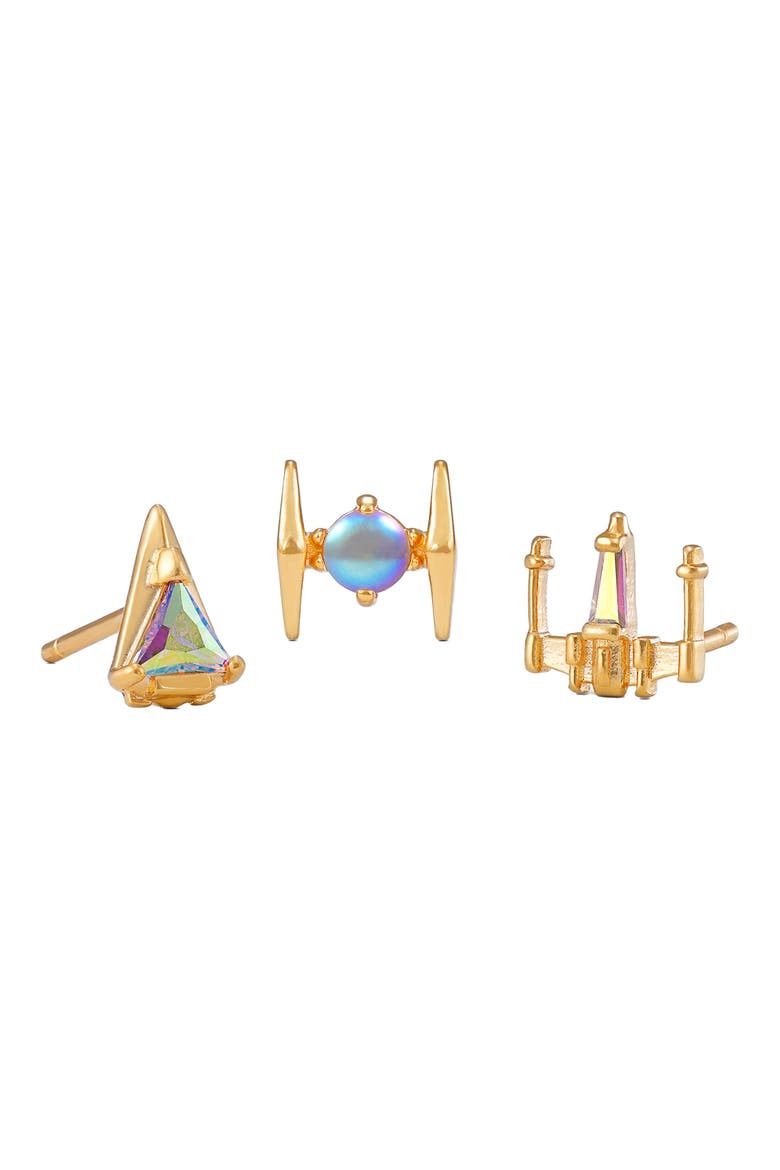 Star Wars™ Starfighter Stud Earrings Set, Main, color, GOLD
