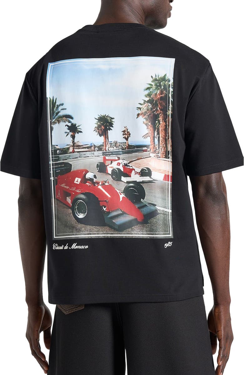 Manière De Voir Kian Circuit De Monaco Cotton T-Shirt, Alternate, color, Black