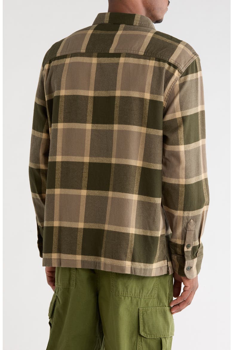 Larkspur Plaid Organic Cotton Flannel Button-Up Shirt, Alternate, color, OBSIDIAN FERN-BUNGEE CORD