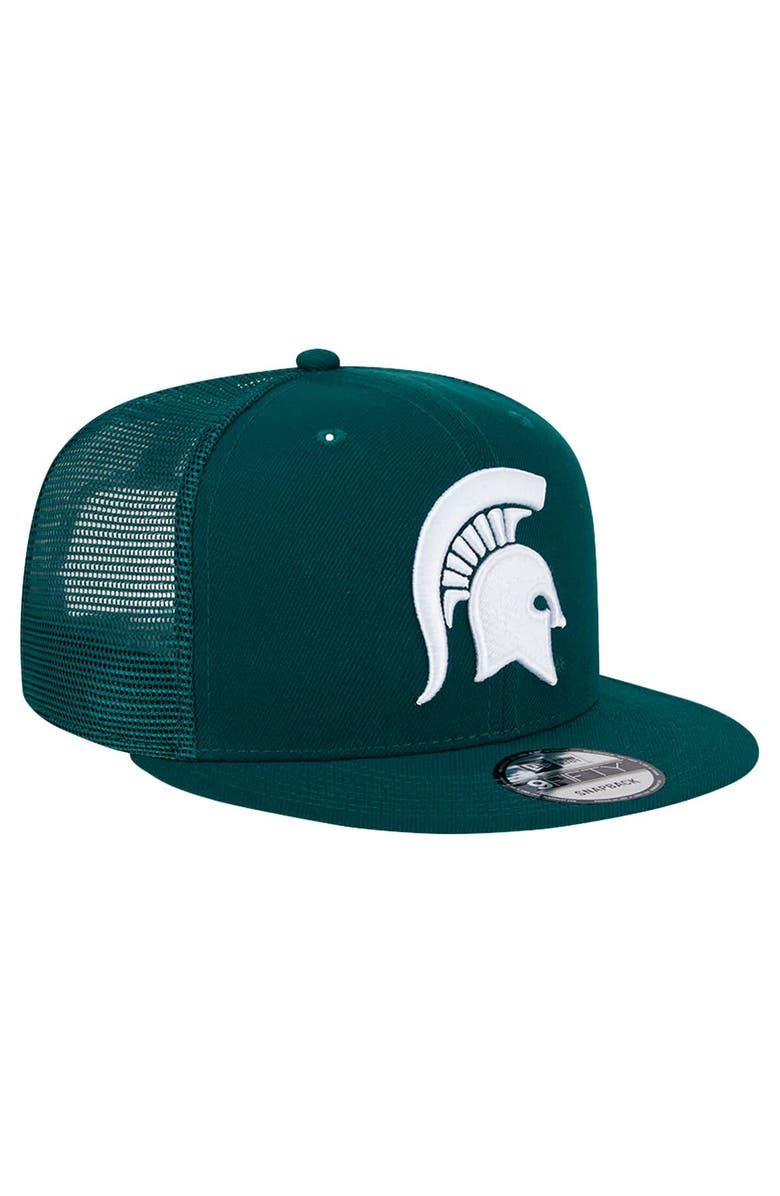 New Era Men's New Era Green Michigan State Spartans Trucker 9FIFTY Snapback Hat, Alternate, color, 